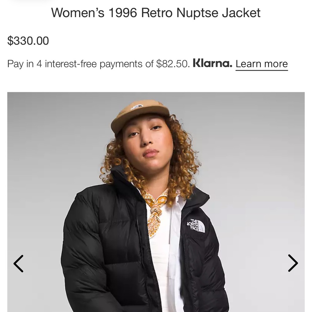 Women’s North Face Nuptse 1996 Black Puffer Jacket XS